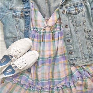 Pastel Purple Plaid Dress